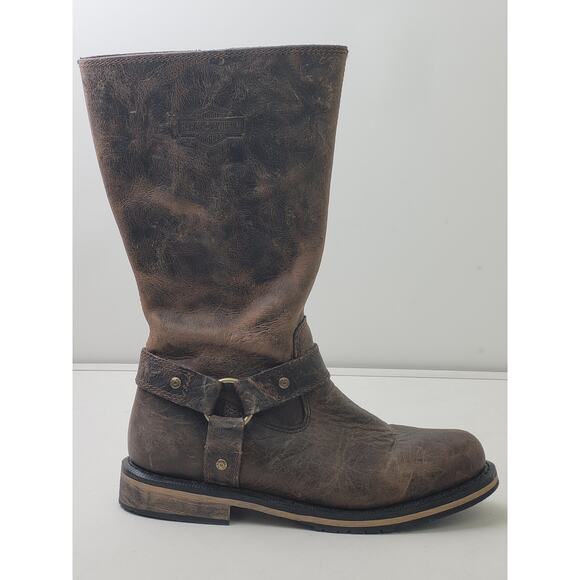 Harley Davidson Salley 11-inch Brown Leather Motorcycle Boots Women's Sz 8.5 - Picture 3 of 11